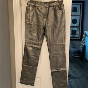 NWT Platinum leather Dana Buchman pants size 8